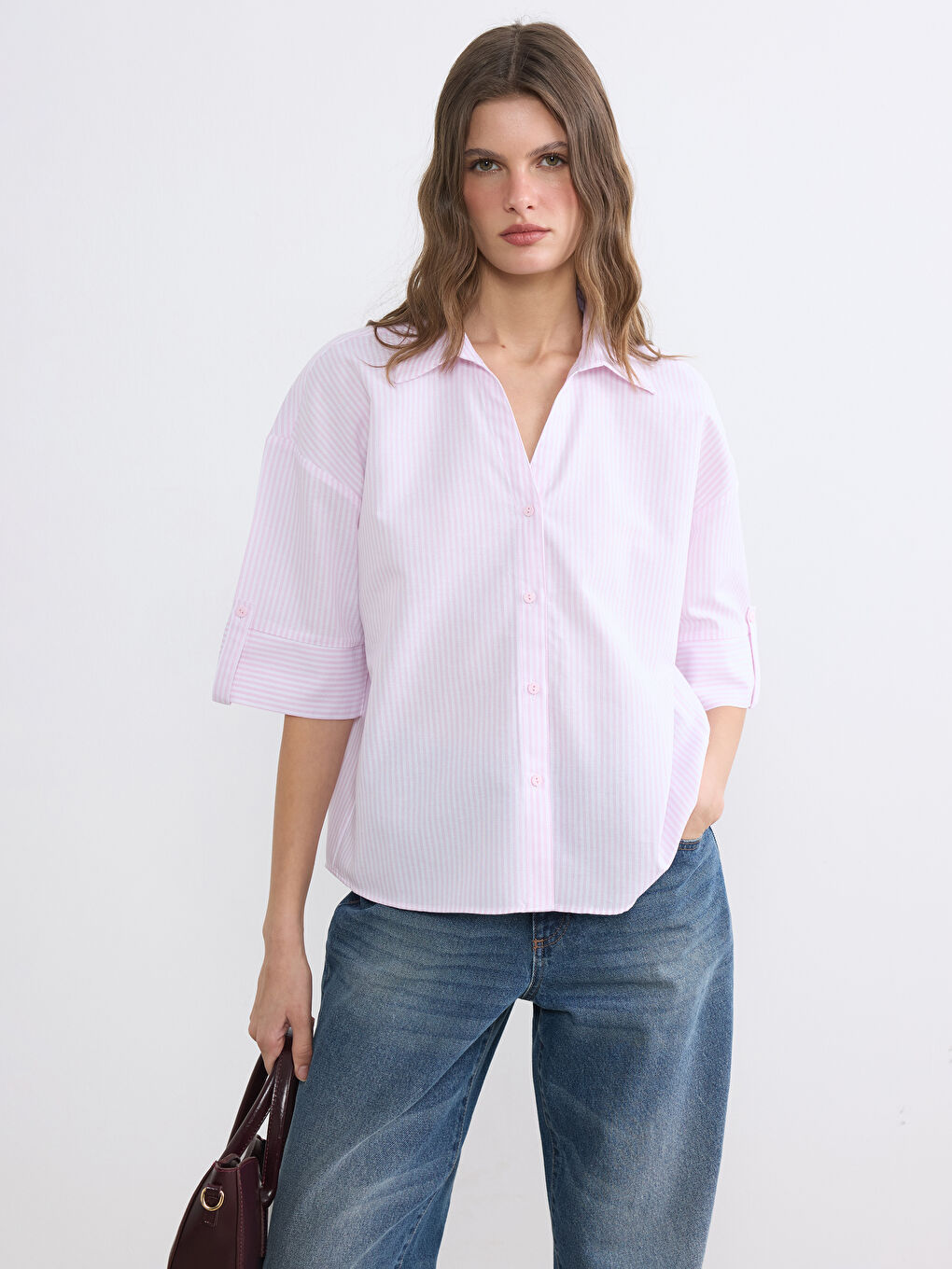 Striped Poplin Women's Shirt