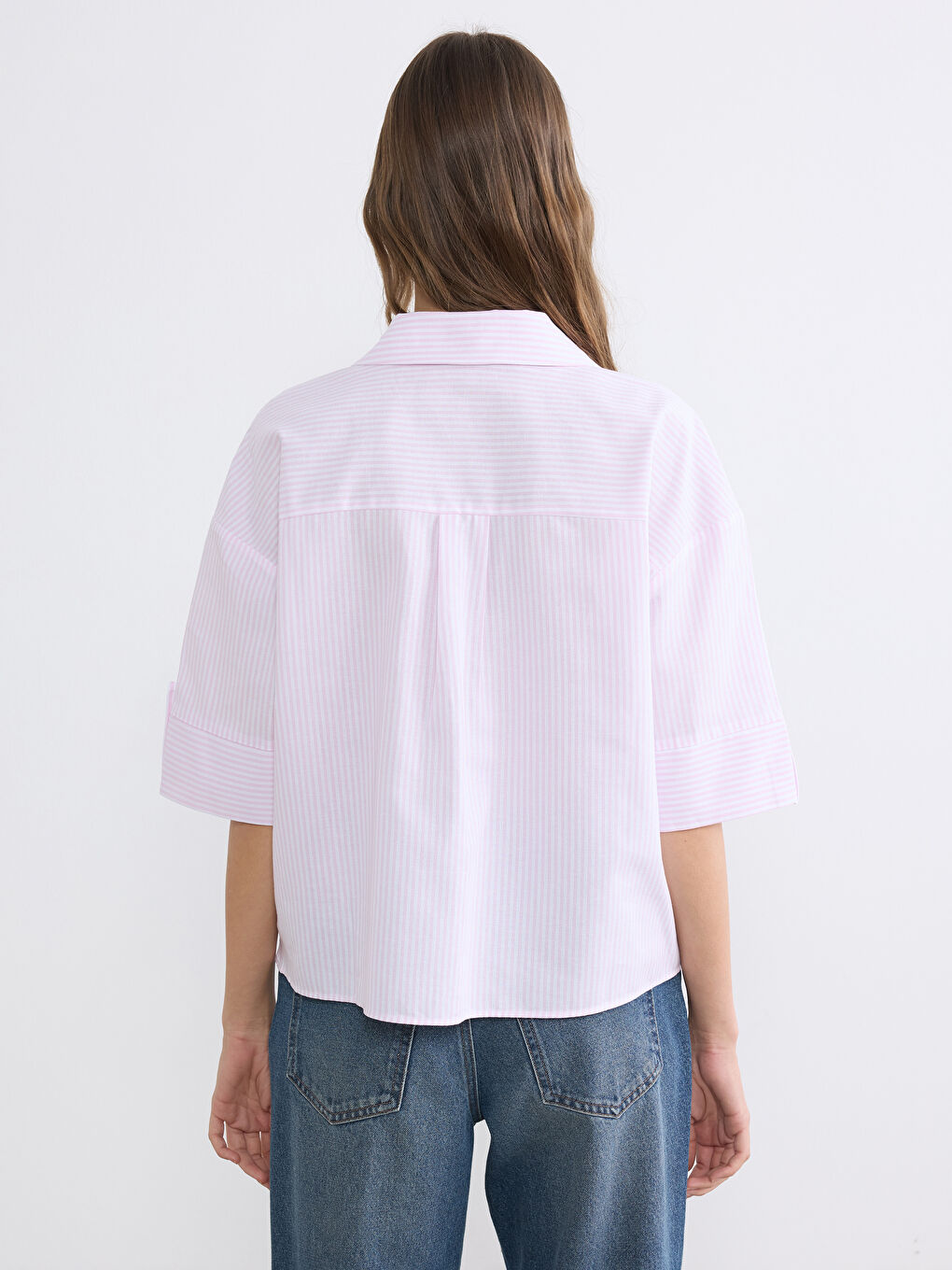 Striped Poplin Women's Shirt-3