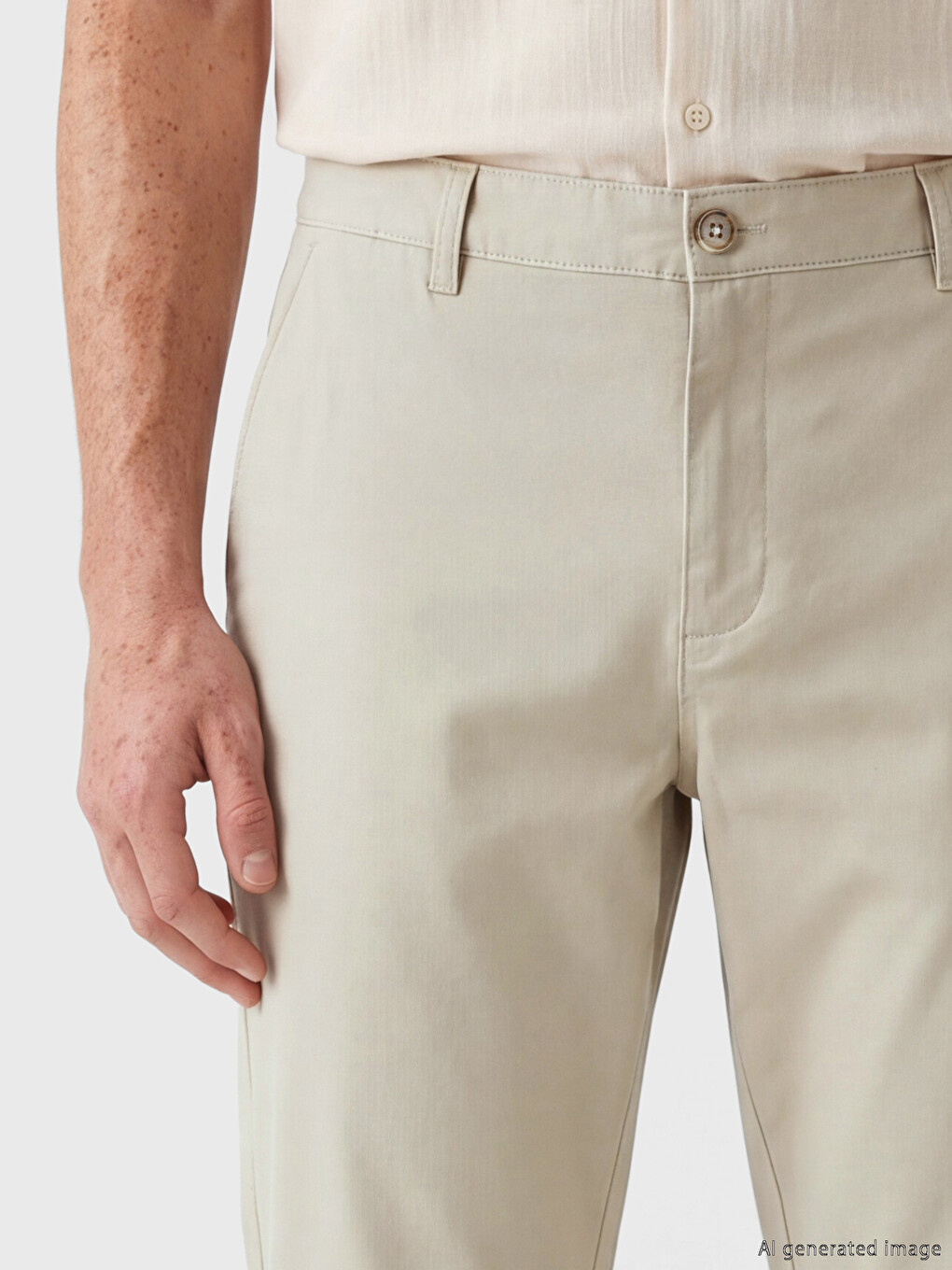 Bej Slim Fit Erkek Gabardin Pantolon-2