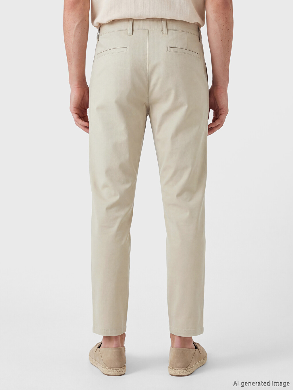 Bej Slim Fit Erkek Gabardin Pantolon-3