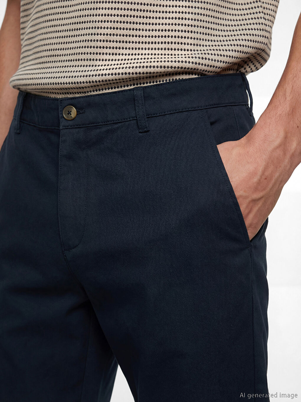 Lacivert Slim Fit Erkek Pantolon-2
