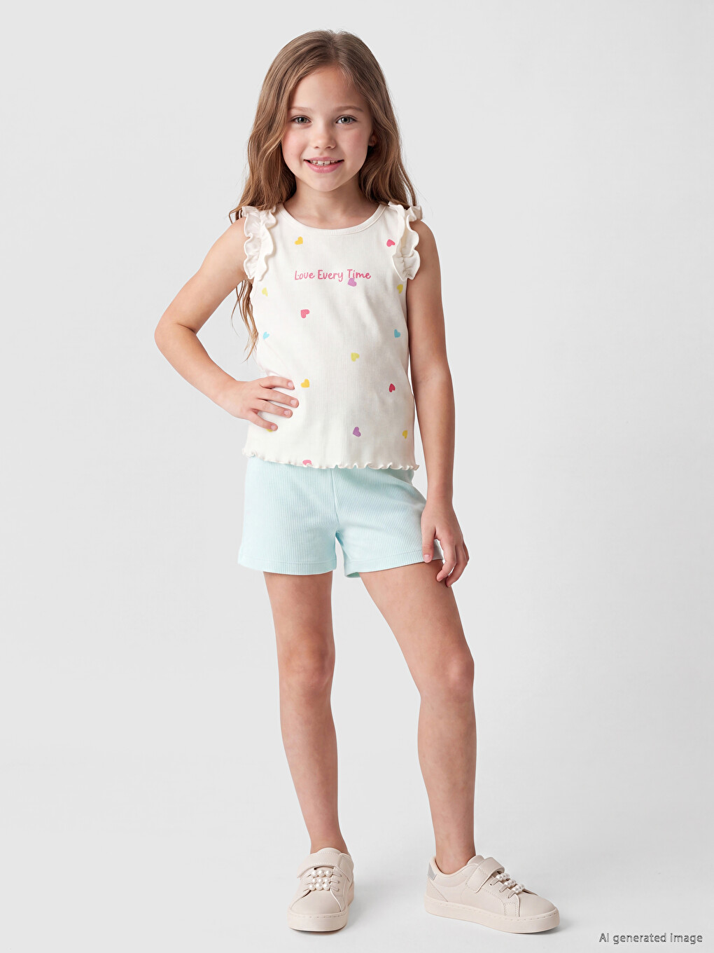 Ensemble Fille À Motif Cœur Imprimé