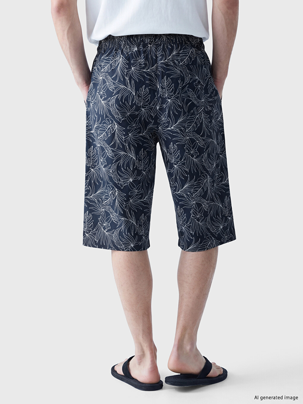 Knee Length Patterned Men's Swimming Shorts-3
