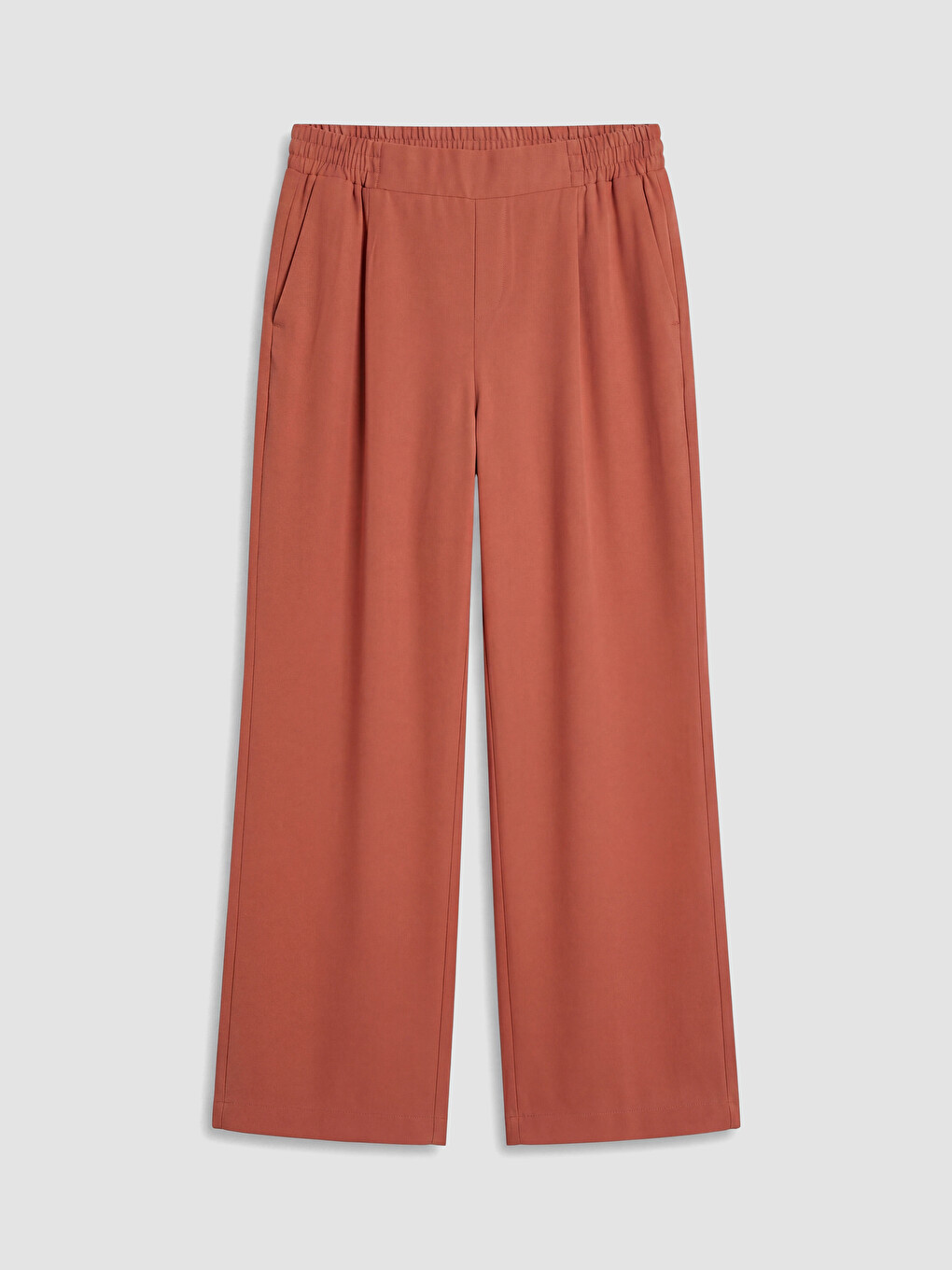 Elastic Waist Wide Leg Women's Trousers-4