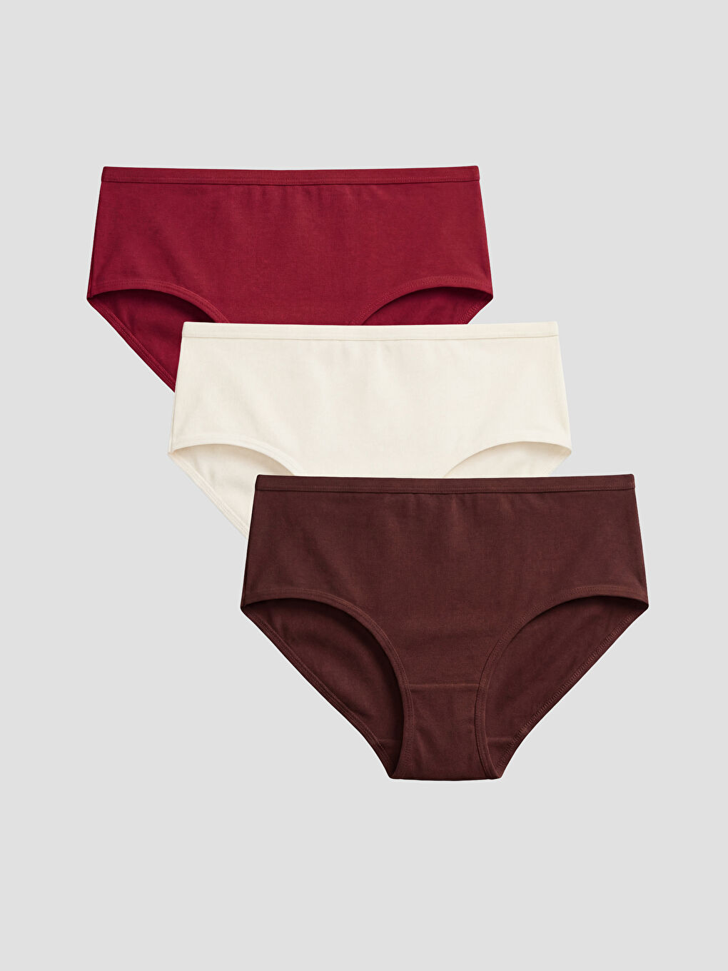 Mürdüm Düz Klasik Külot 3'lü