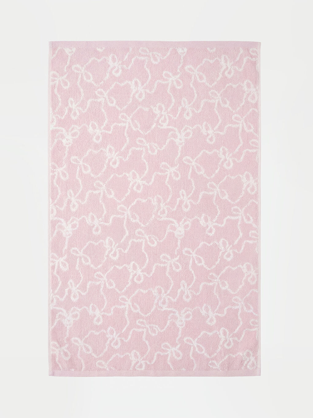 Pembe Fiyonk Desenli Yüz Havlusu 50x80 cm