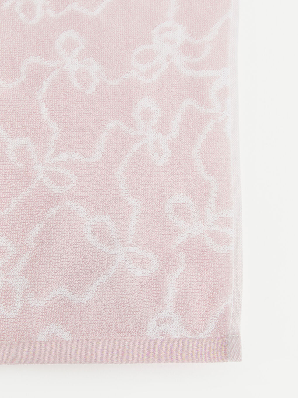 Pembe Fiyonk Desenli Yüz Havlusu 50x80 cm-2