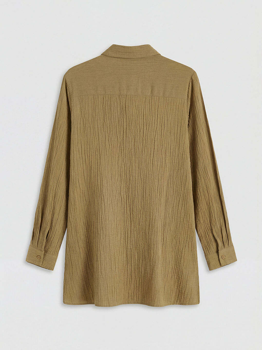 Yeşil Dokulu Kadın Gömlek Tunik	-1