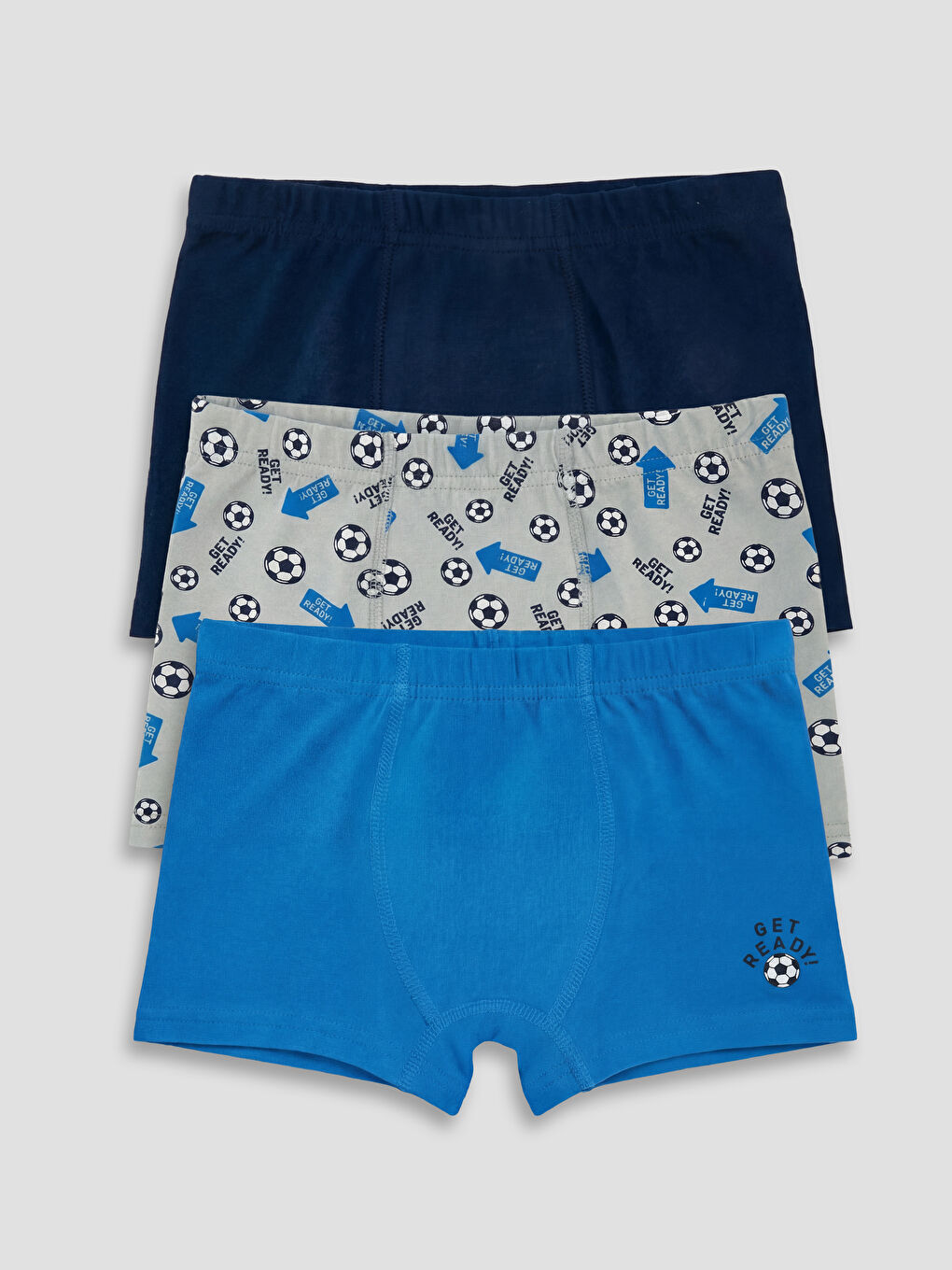 Gri Baskılı Erkek Çocuk 3'lü Boxer-1