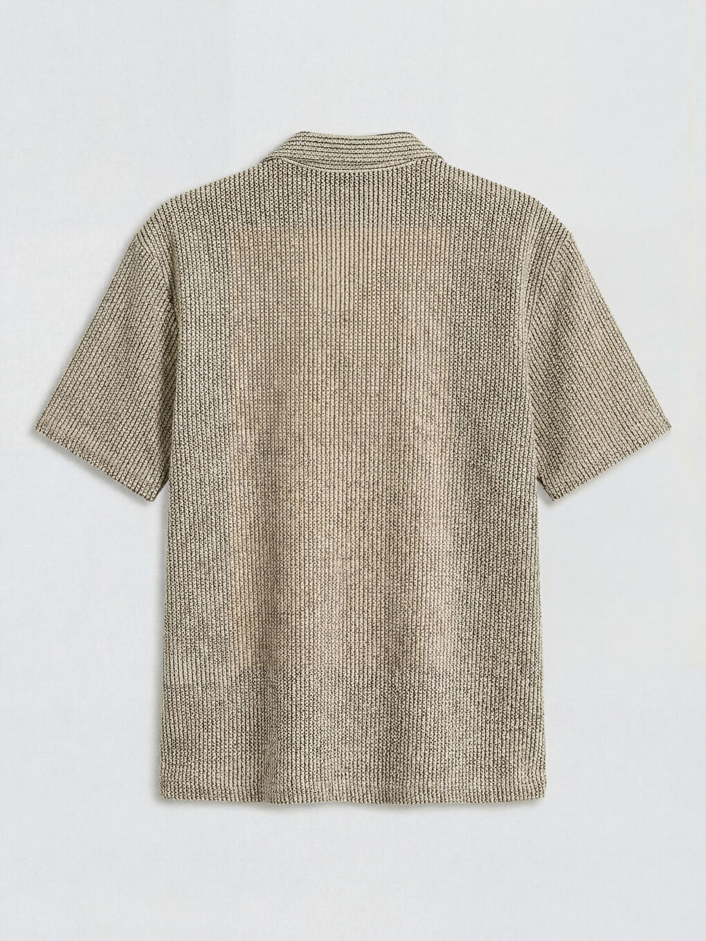 Ekru Regular Fit Erkek Dokulu Gömlek-1