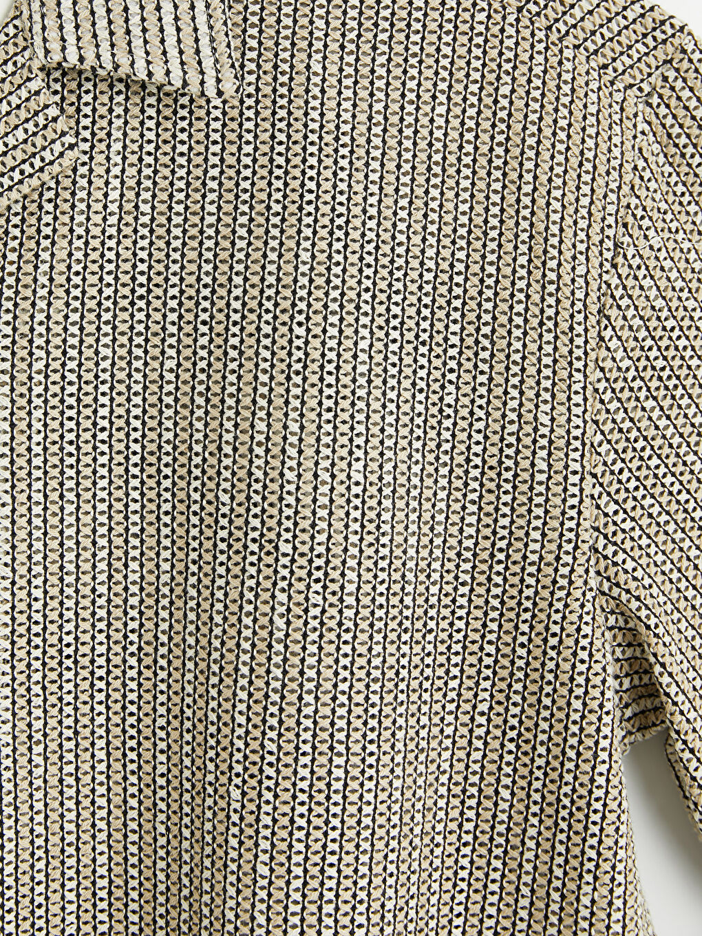 Ekru Regular Fit Erkek Dokulu Gömlek-2