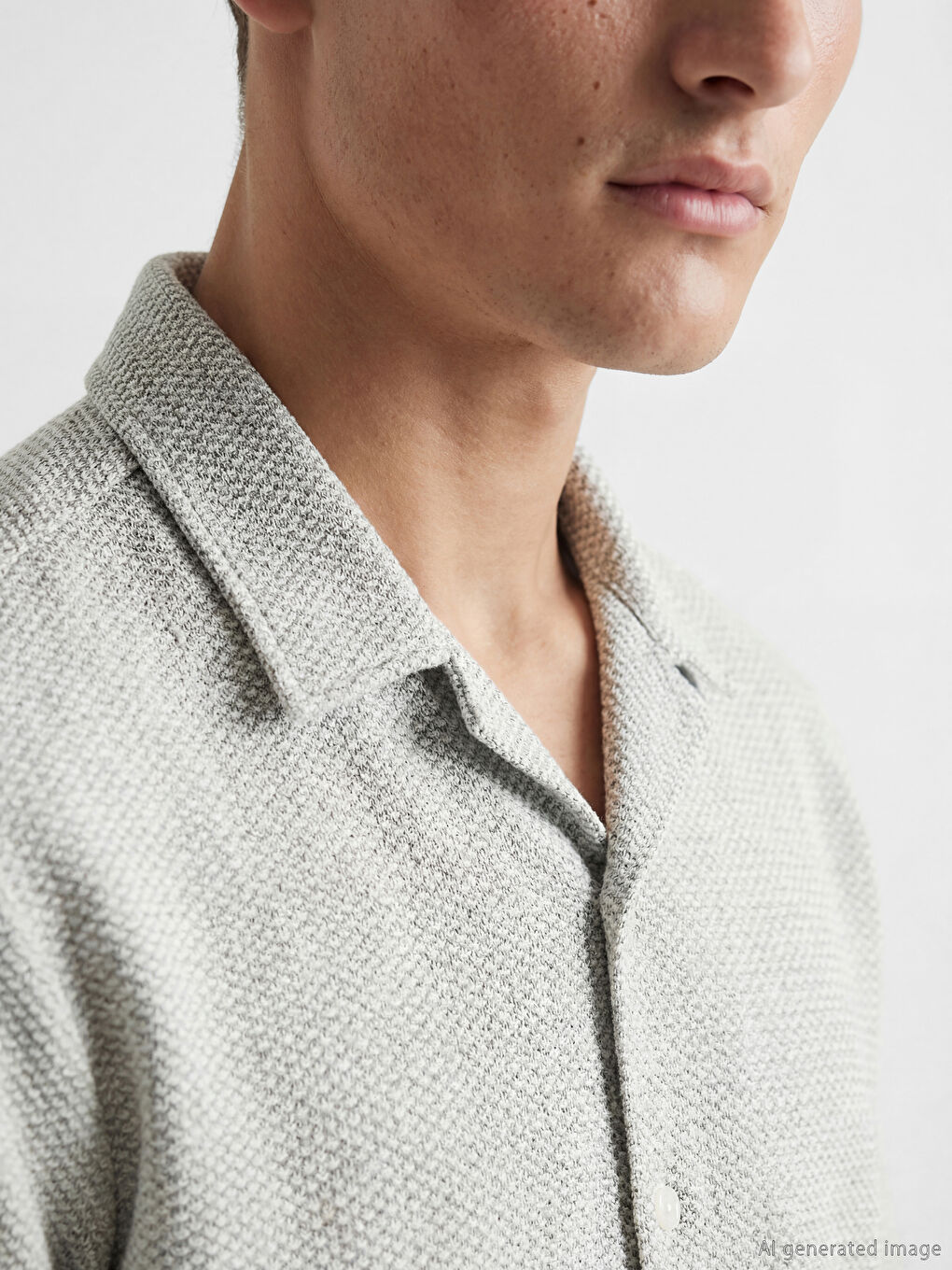 Beyaz Regular Fit Erkek Dokulu Gömlek-2