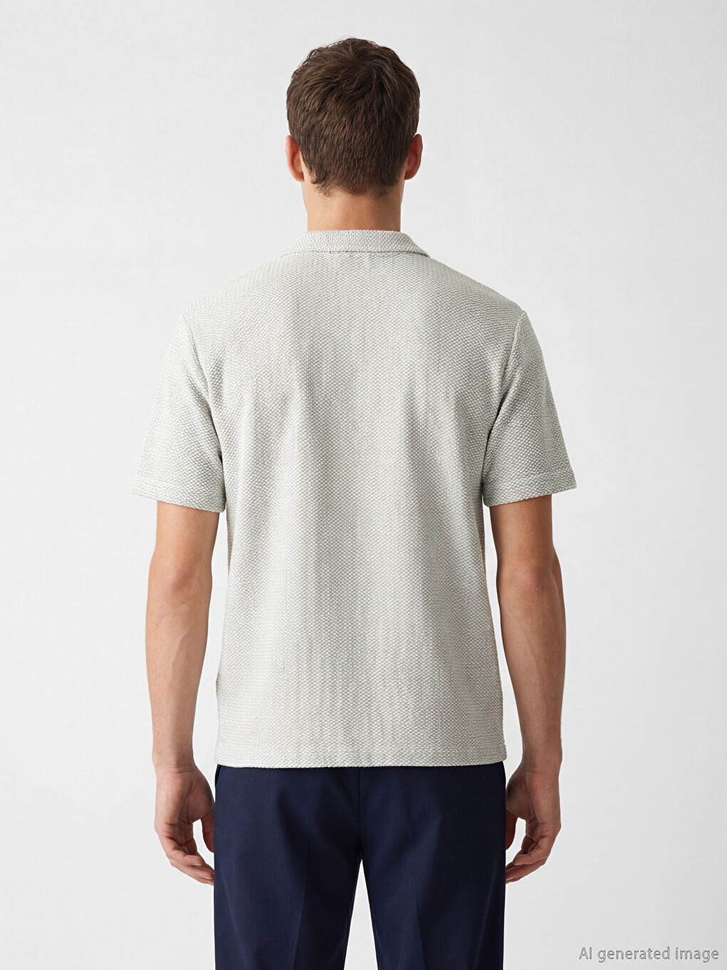 Beyaz Regular Fit Erkek Dokulu Gömlek-3