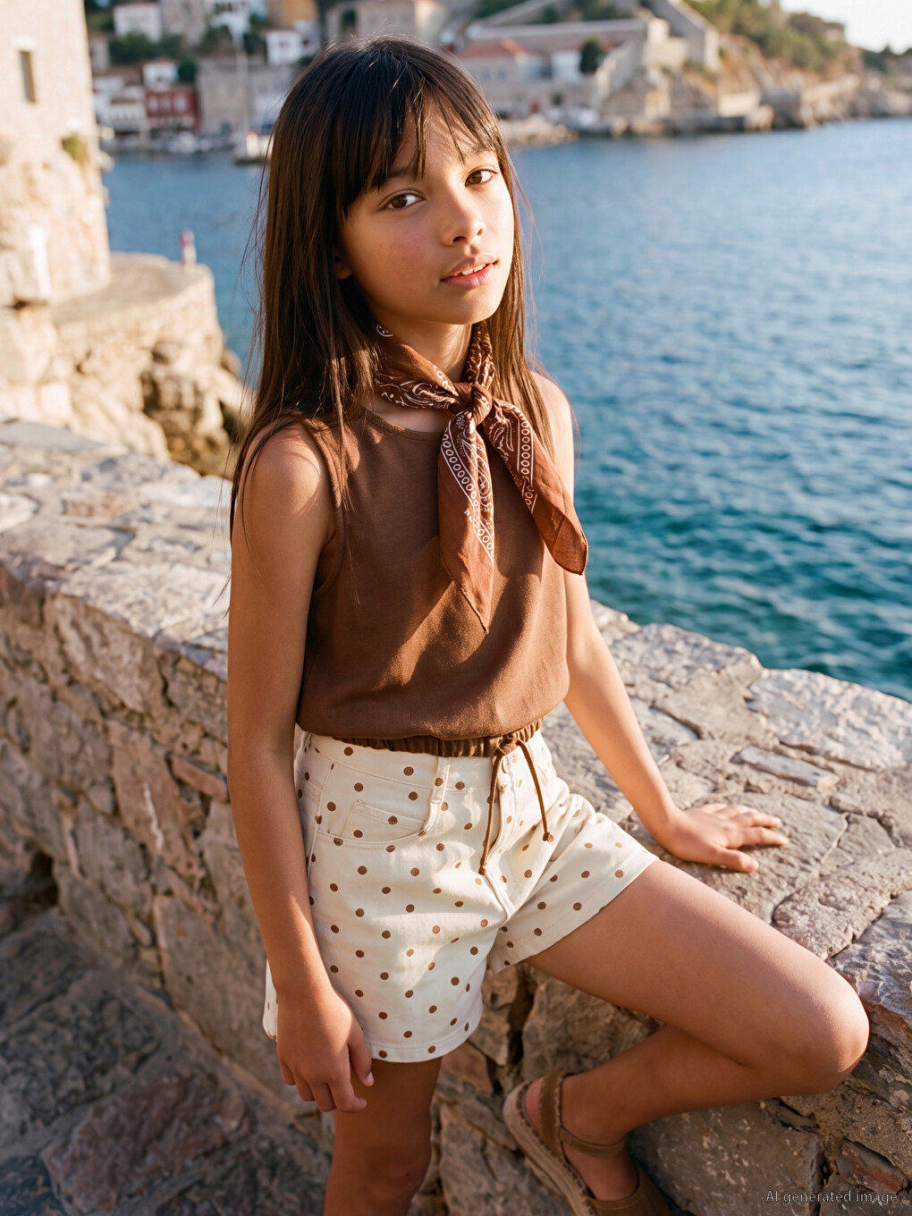 Polka Dot Girls' Twill Shorts-1