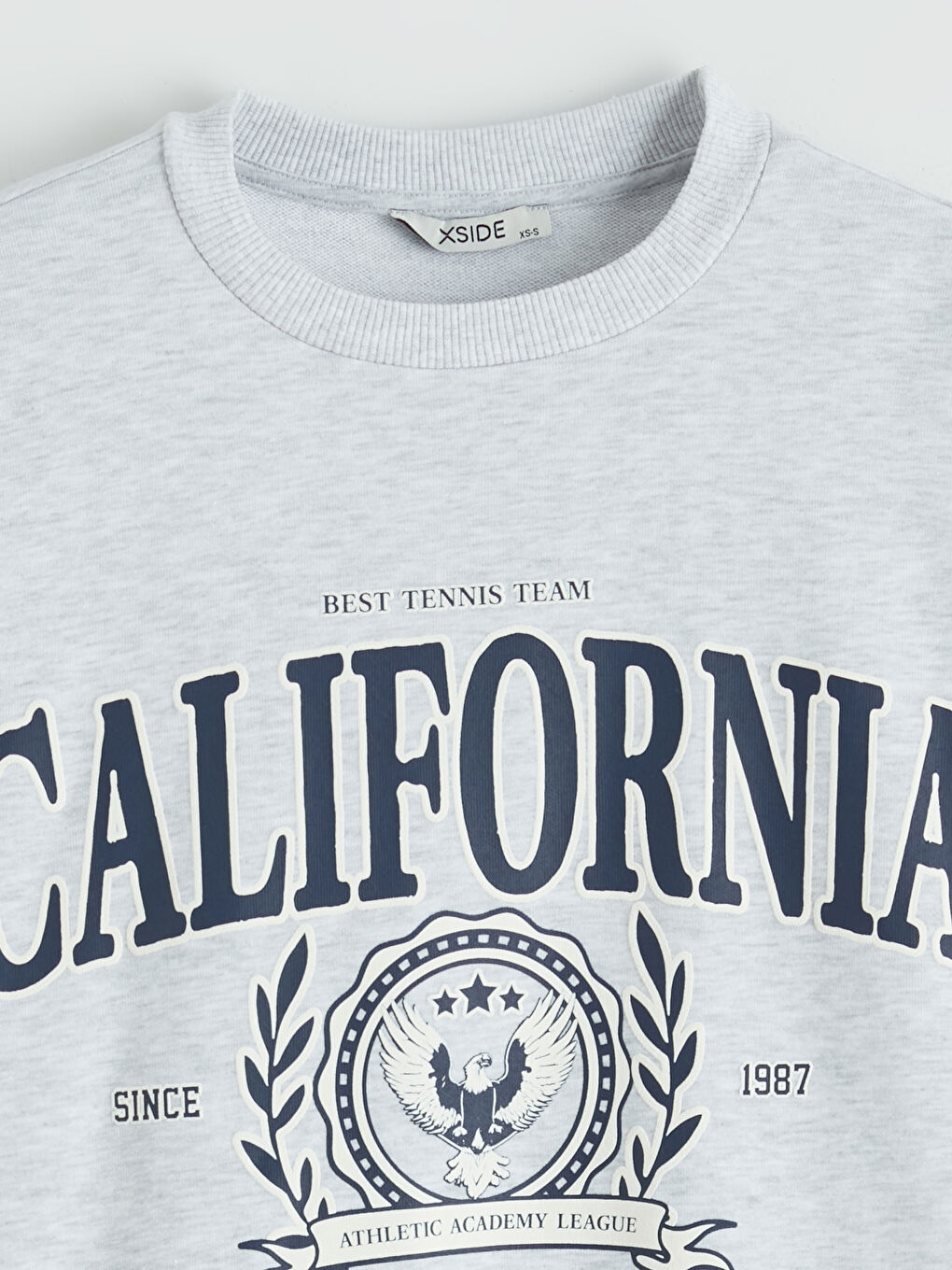 Gri California Baskılı Oversize Kadın Kalın Sweatshirt-1