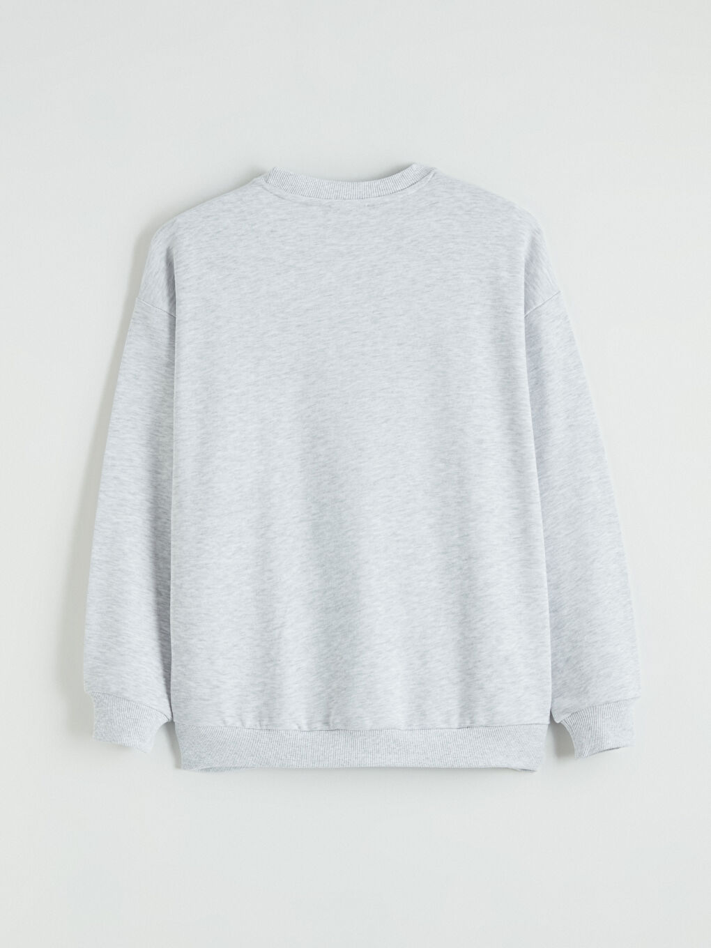 Gri California Baskılı Oversize Kadın Kalın Sweatshirt-2