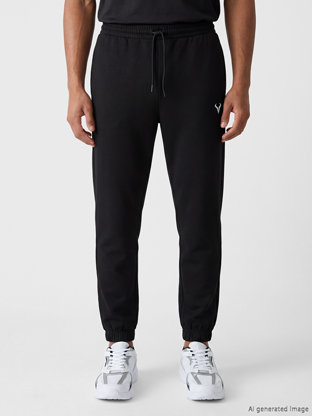 Siyah Standart Kalıp Erkek Jogger Eşofman Altı-1