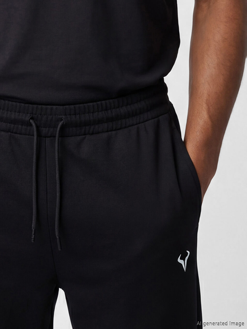 Siyah Standart Kalıp Erkek Jogger Eşofman Altı-2