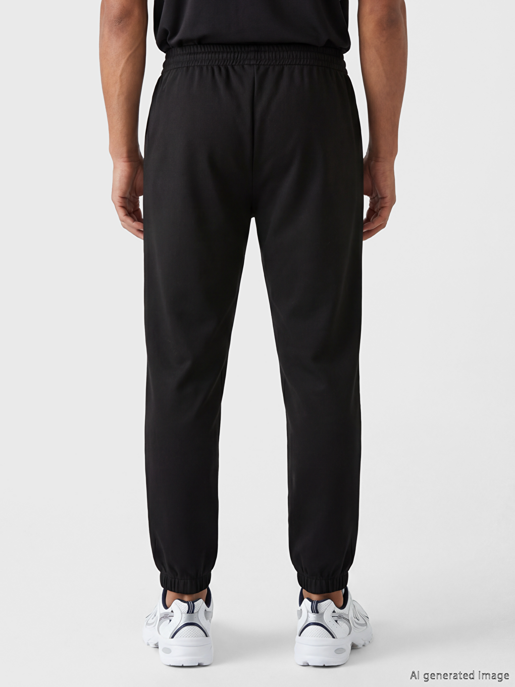 Siyah Standart Kalıp Erkek Jogger Eşofman Altı-3