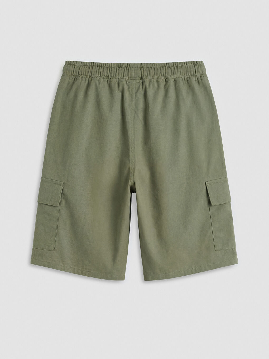 Haki Beli Lastikli Erkek Çocuk Kargo Şort-1