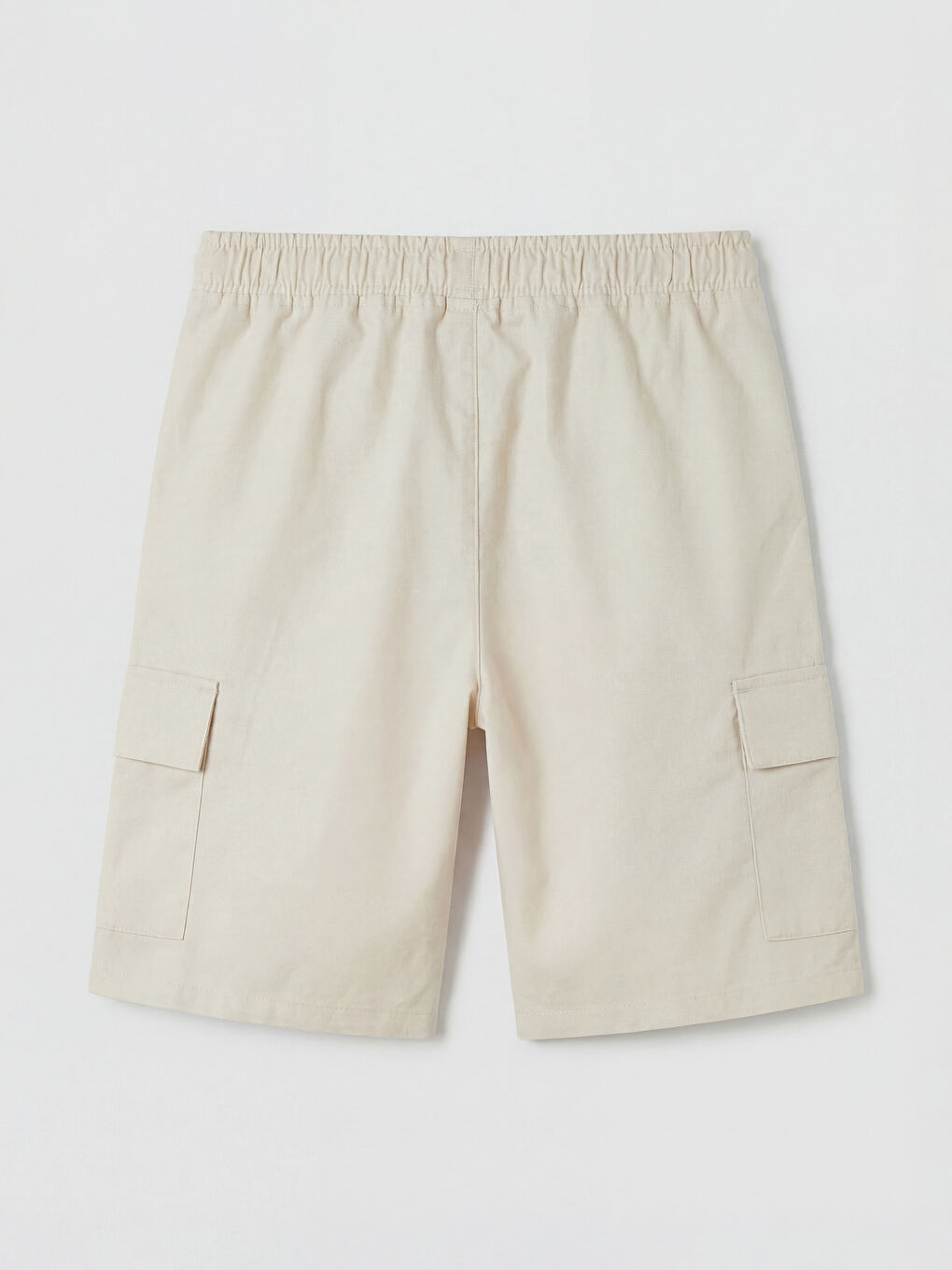 Bej Beli Lastikli Erkek Çocuk Kargo Şort-1