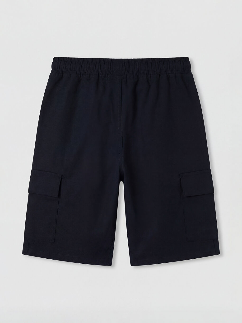 Siyah Beli Lastikli Erkek Çocuk Kargo Şort-1