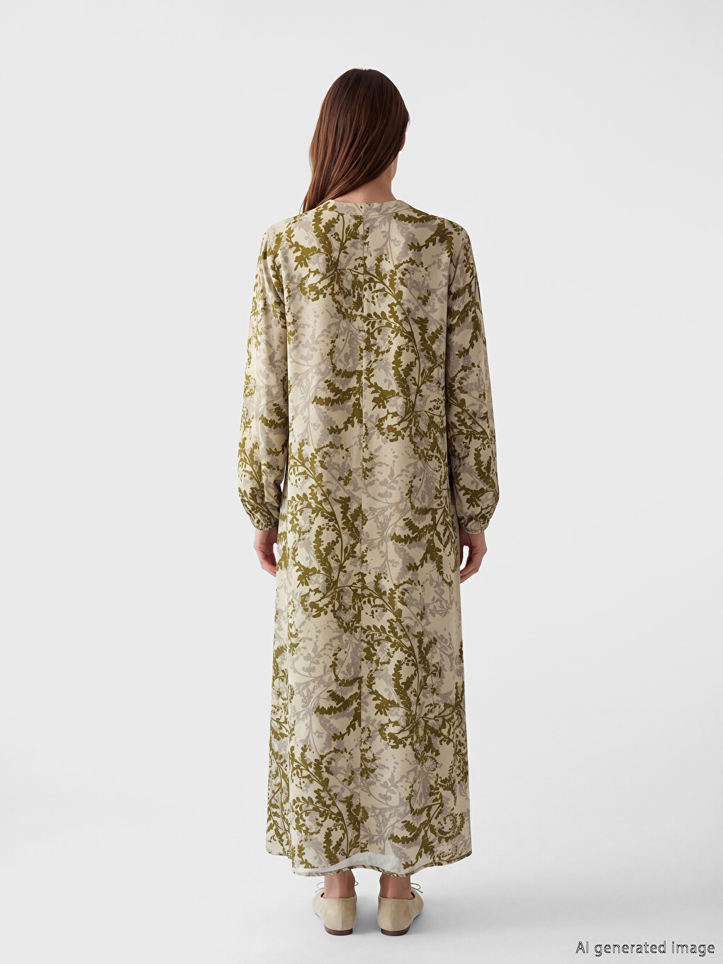 Notch Neck Patterned Dress-3