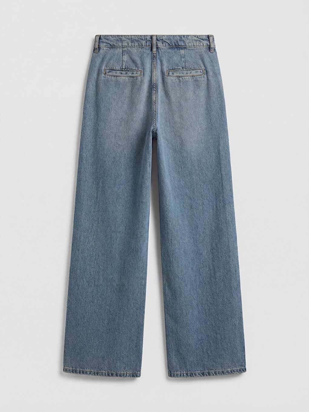 İndigo Yüksek Bel Wideleg Kadın Jean Pantolon-1