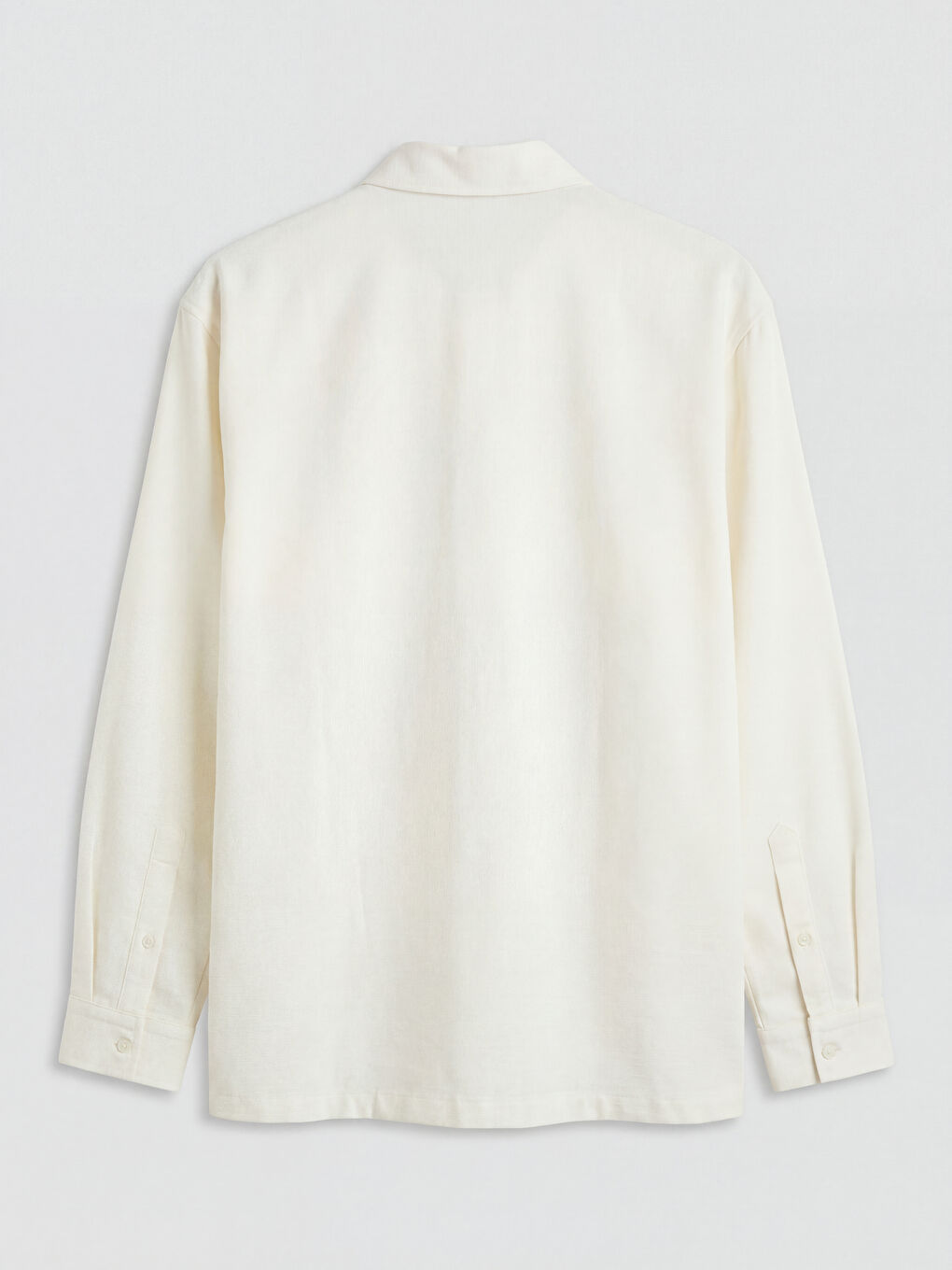 Ekru Standart Kalıp Erkek Dokulu Gömlek-1