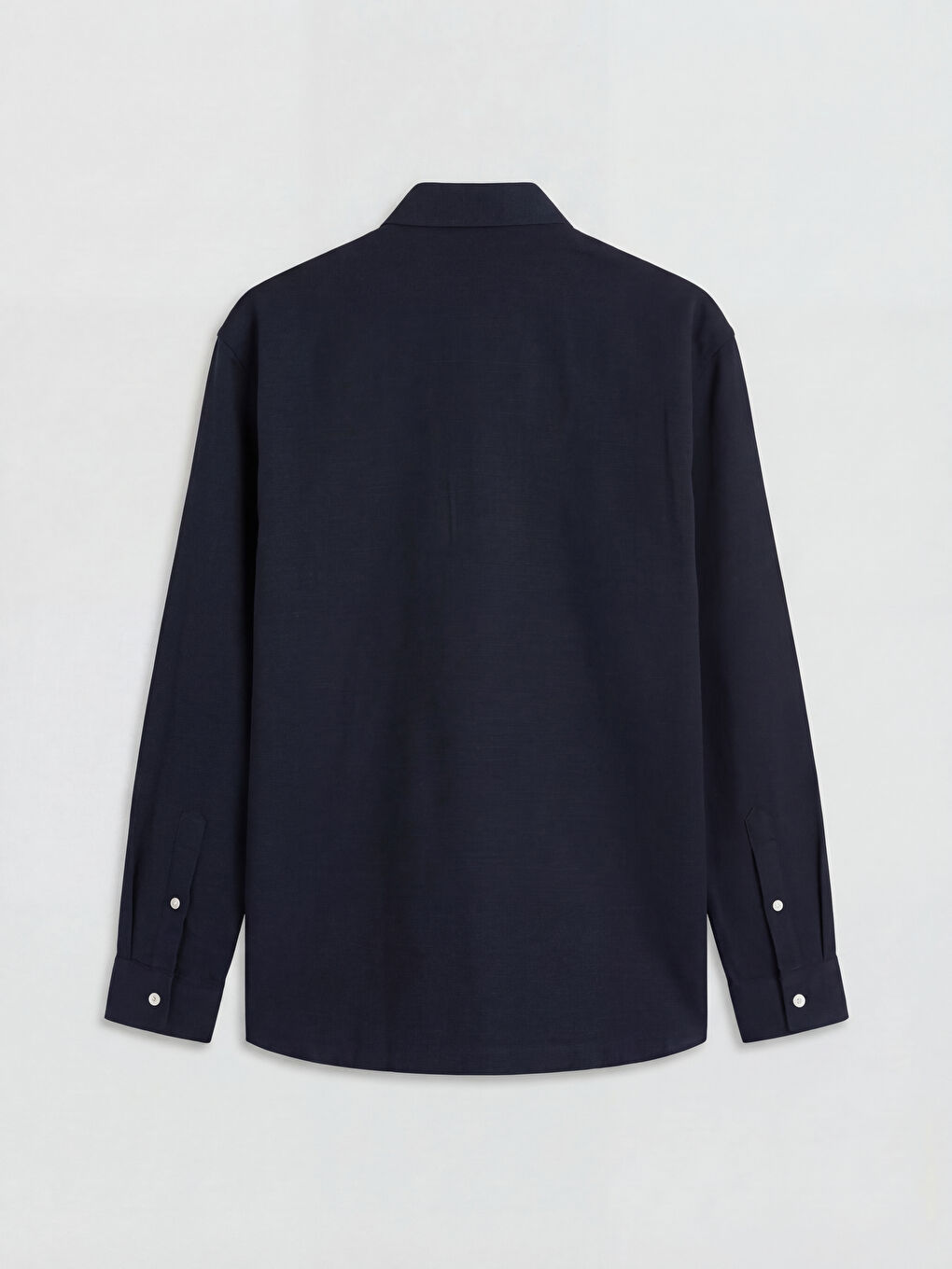 Lacivert Standart Kalıp Erkek Dokulu Gömlek-1