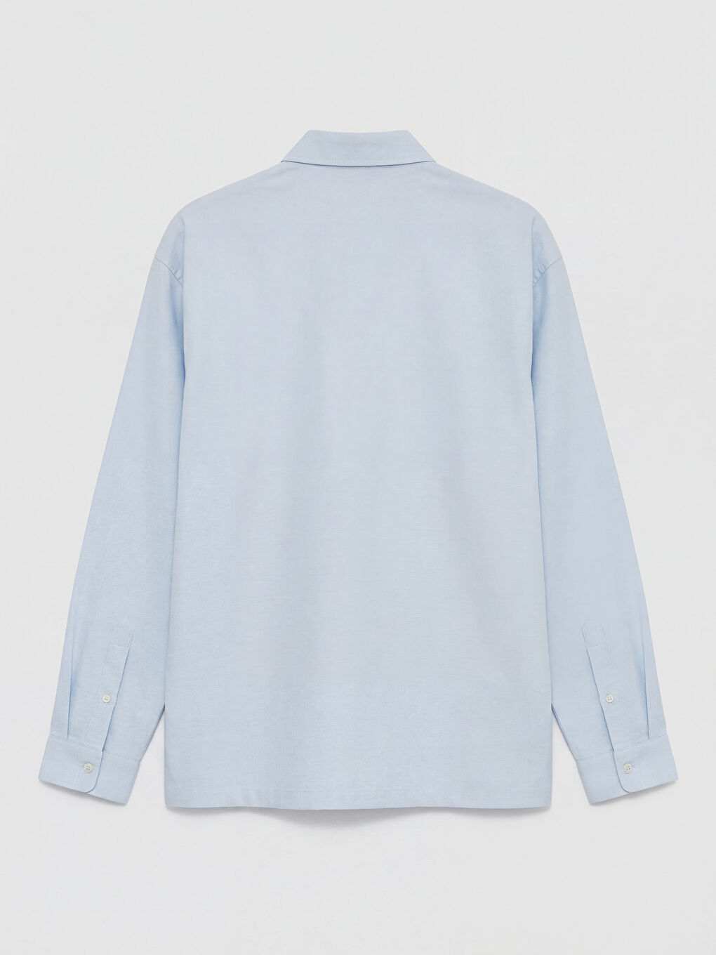 Mavi Standart Kalıp Erkek Dokulu Gömlek-1