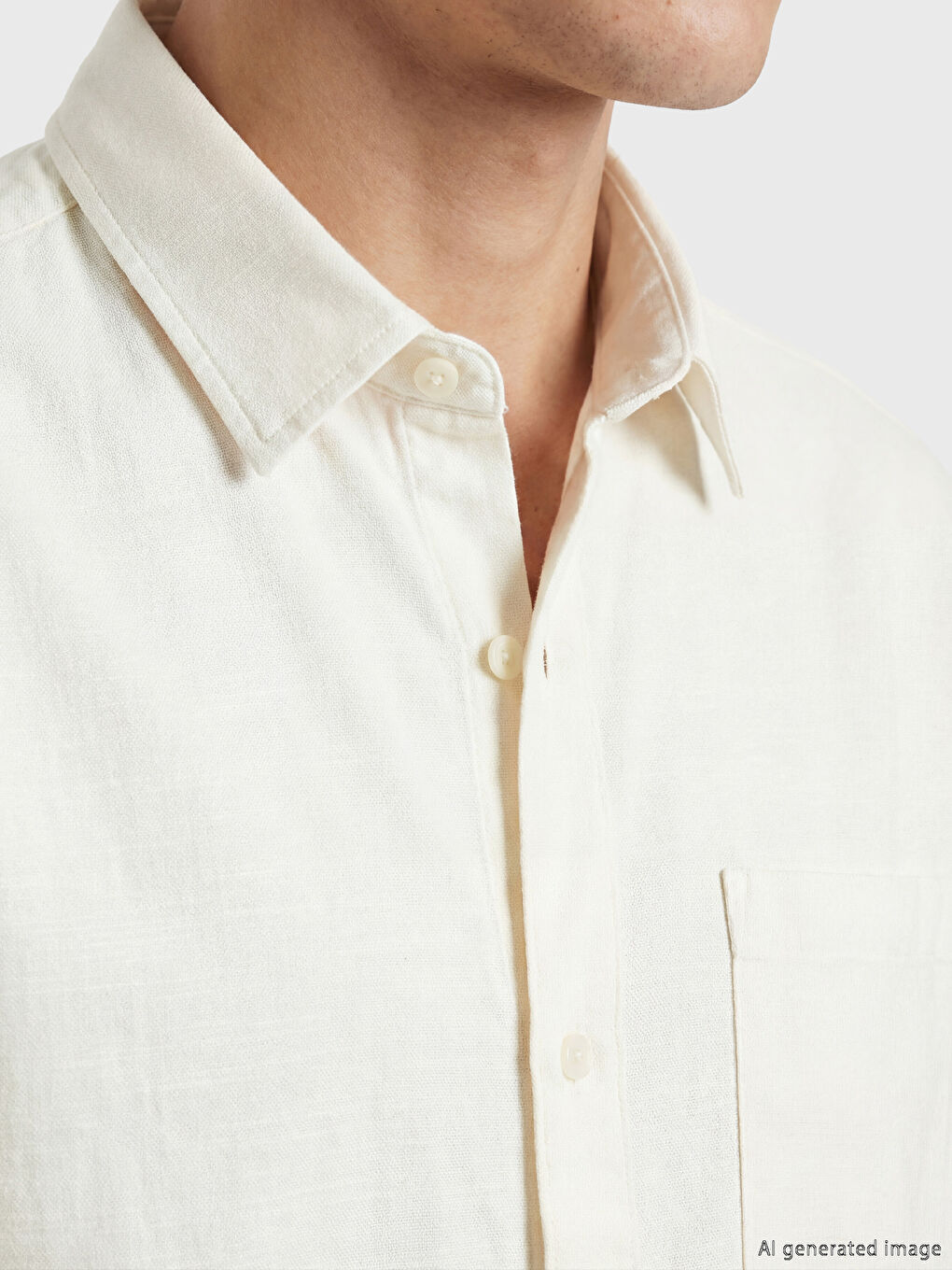 Ekru Regular Fit Oxford Erkek Gömlek-2