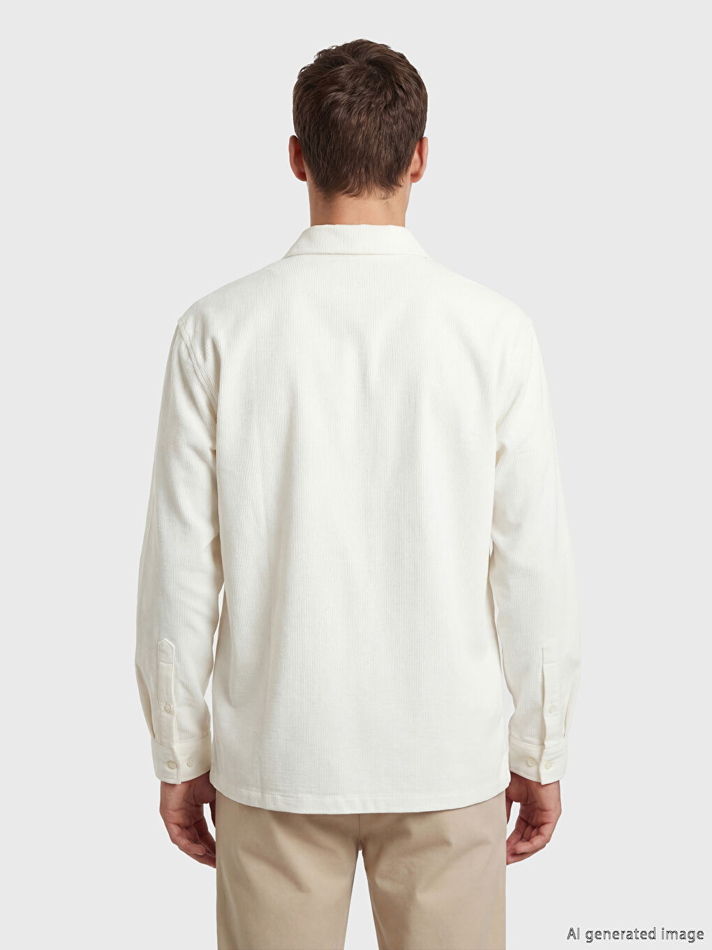 Ekru Regular Fit Oxford Erkek Gömlek-3