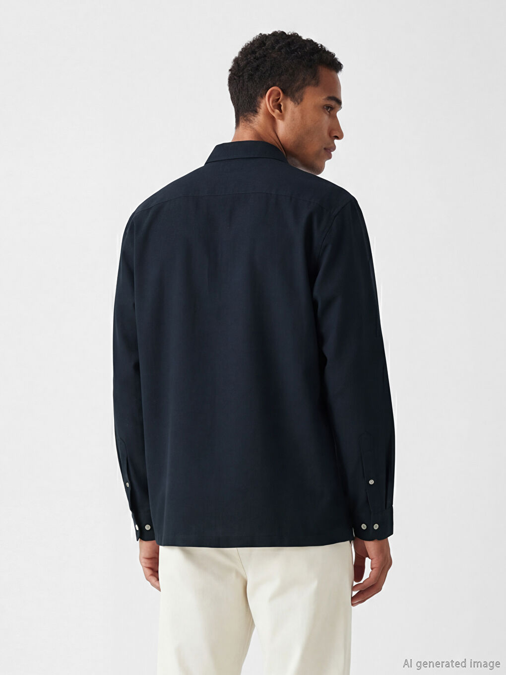 Lacivert Regular Fit Oxford Erkek Gömlek-2