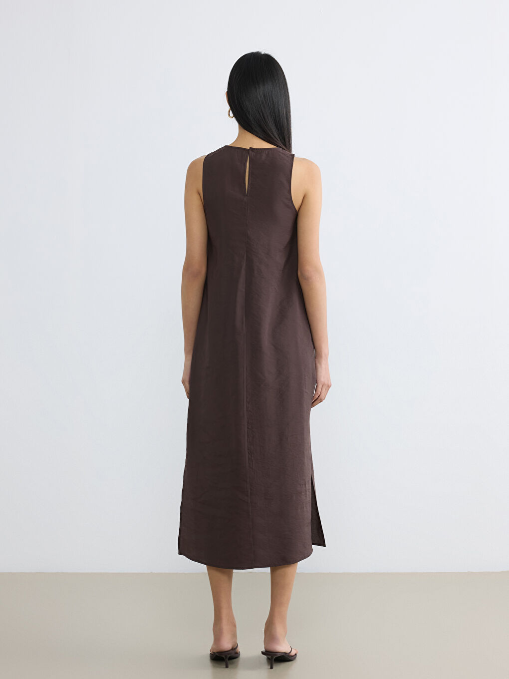 дөңгелек жағалы модал қоспасынан көйлек-3