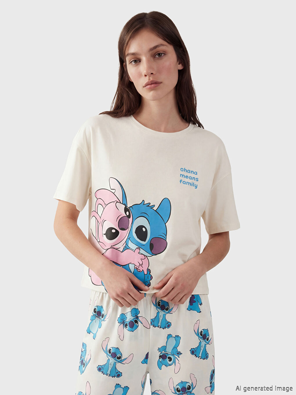 Ensemble de pyjama imprimé Lilo & Stitch pour femme