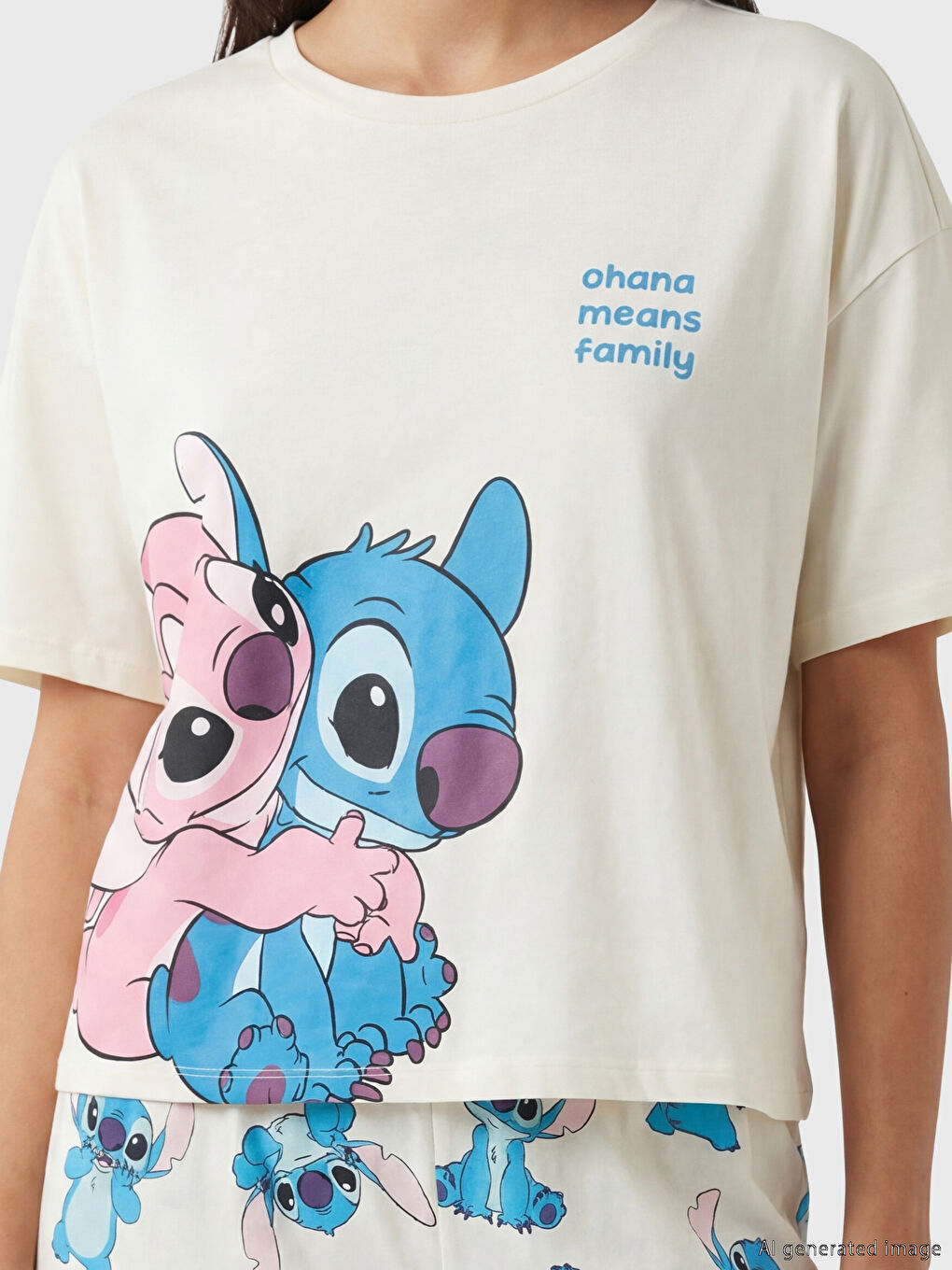 Ensemble de pyjama imprimé Lilo & Stitch pour femme-2