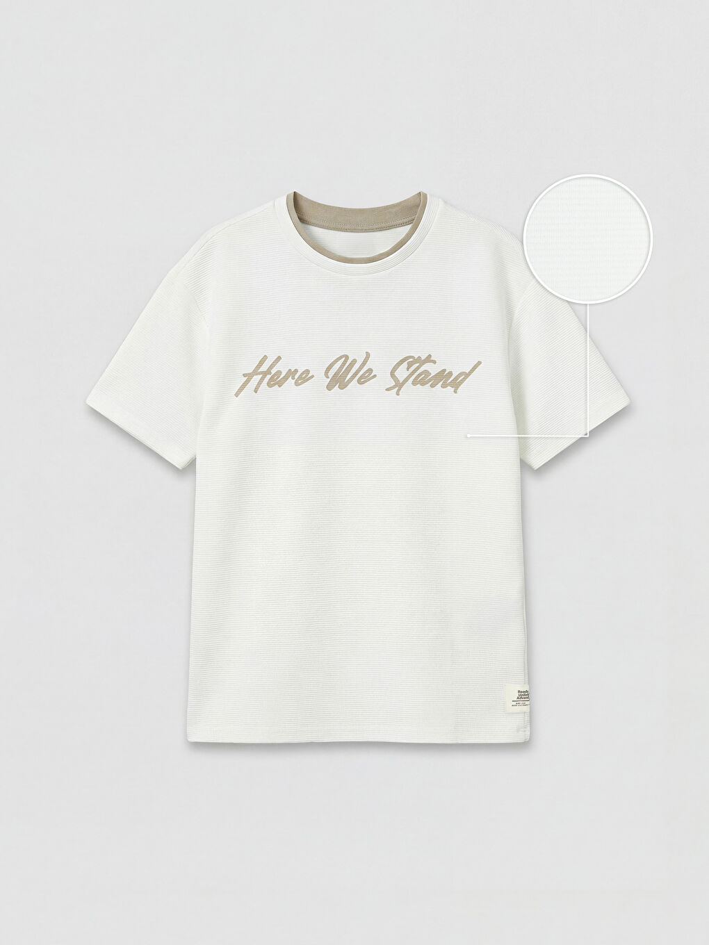 Beyaz Bisiklet Yaka Baskılı Erkek Çocuk Tişört