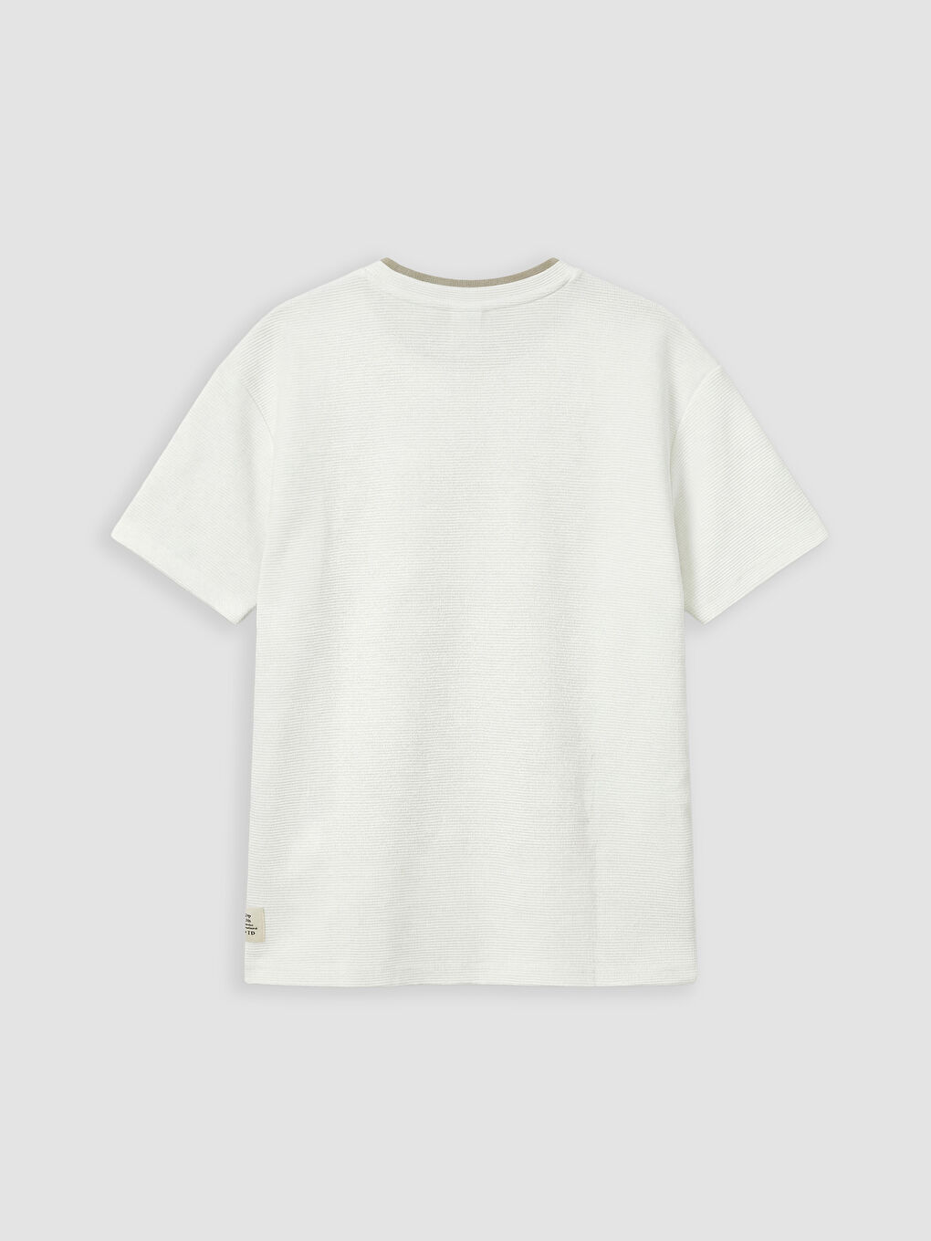 Beyaz Bisiklet Yaka Baskılı Erkek Çocuk Tişört-1