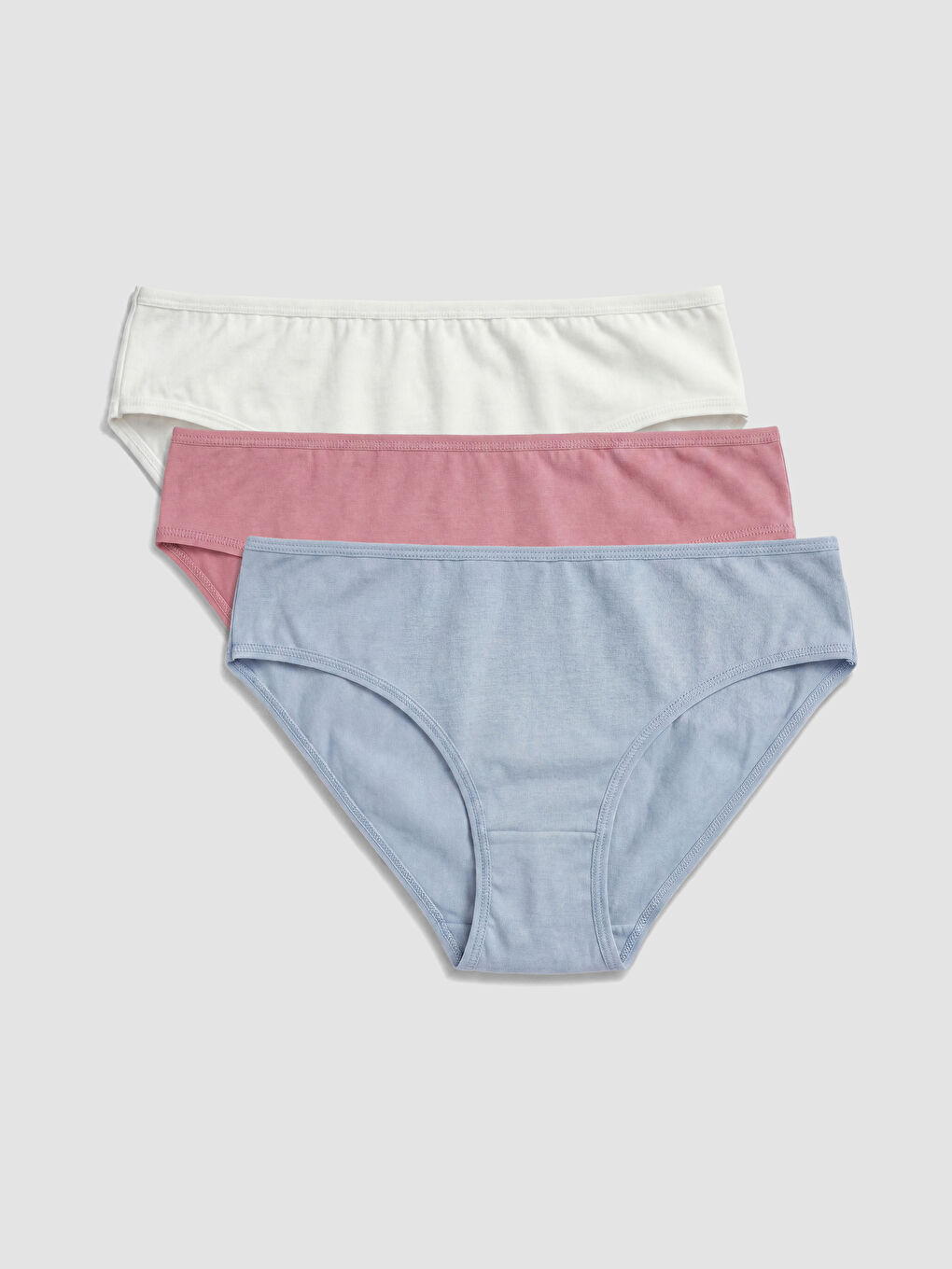 Pembe Düz Bikini Külot 3'lü