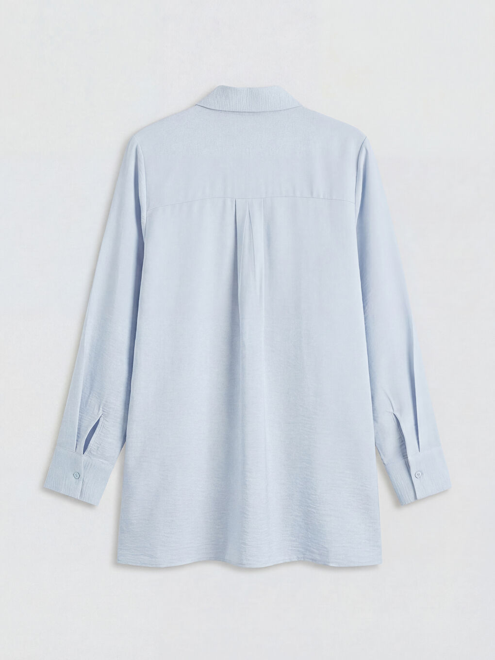 Mavi Büzgülü Kadın Gömlek Tunik-1