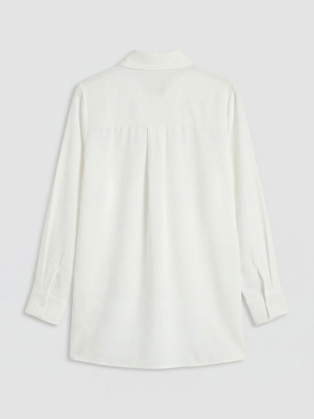Beyaz Büzgülü Kadın Gömlek Tunik-6