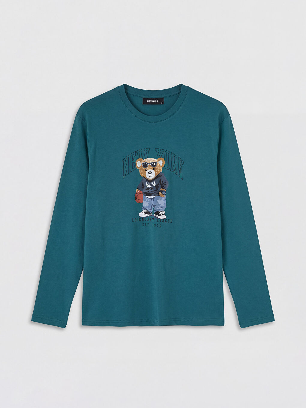 Petrol Regular Fit Teddy Baskılı Erkek Pijama Takımı-1