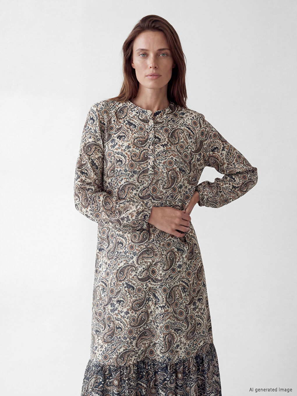 Žena EKRU haljina-2