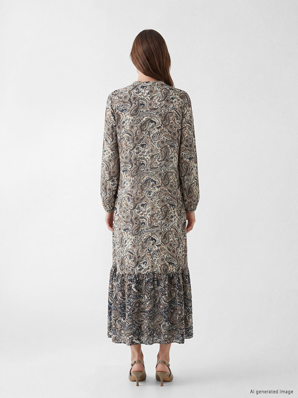 Žena EKRU haljina-4