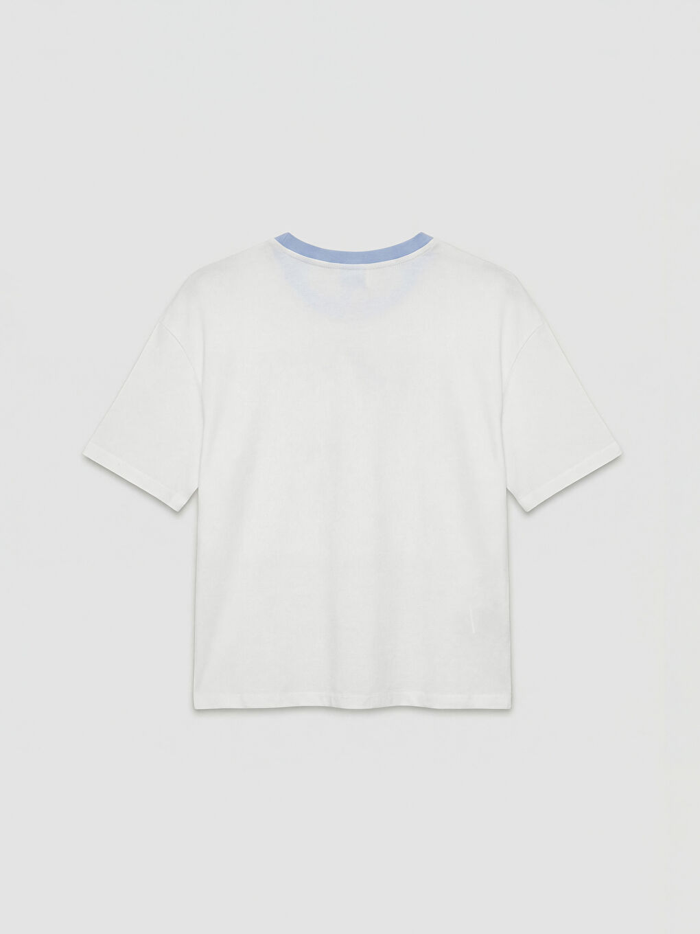 Beyaz Bisiklet Yaka Baskılı Kadın Pijama Takım-2