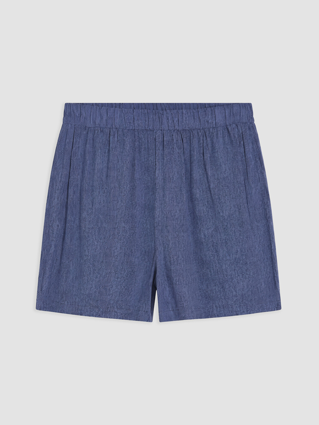 Mavi Gömlek Yaka Kadın Şortlu Pijama Takımı-3