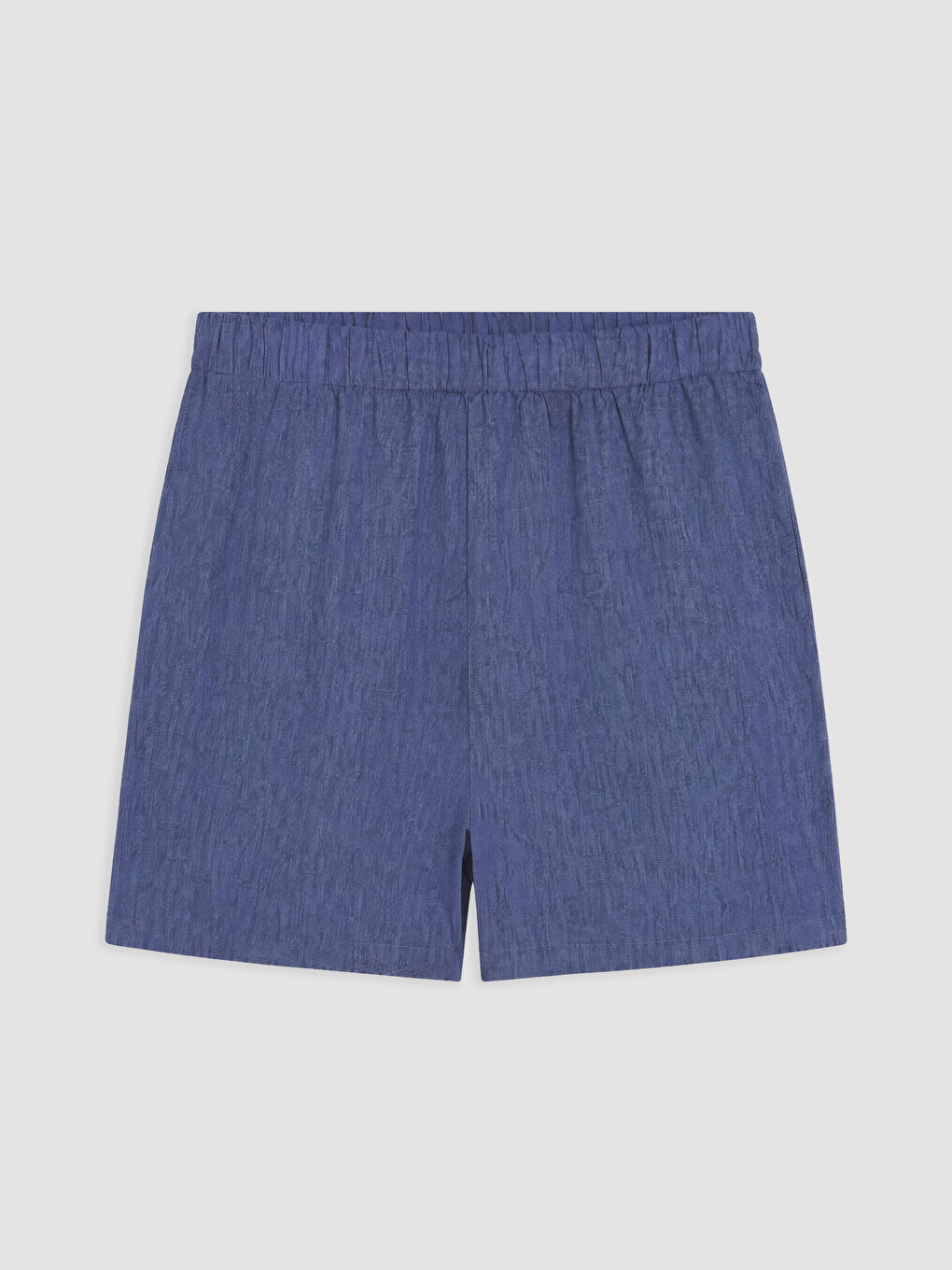 Mavi Gömlek Yaka Kadın Şortlu Pijama Takımı-4