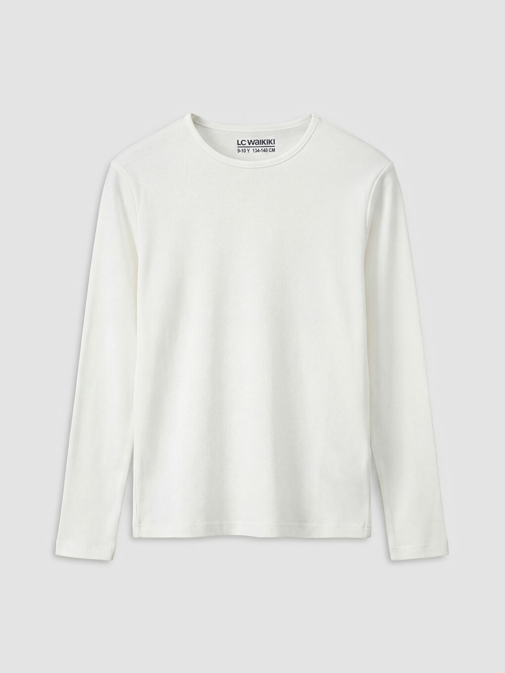 Ekru Bisiklet Yaka Kız Çocuk Triko Süveter ve Tişört-1