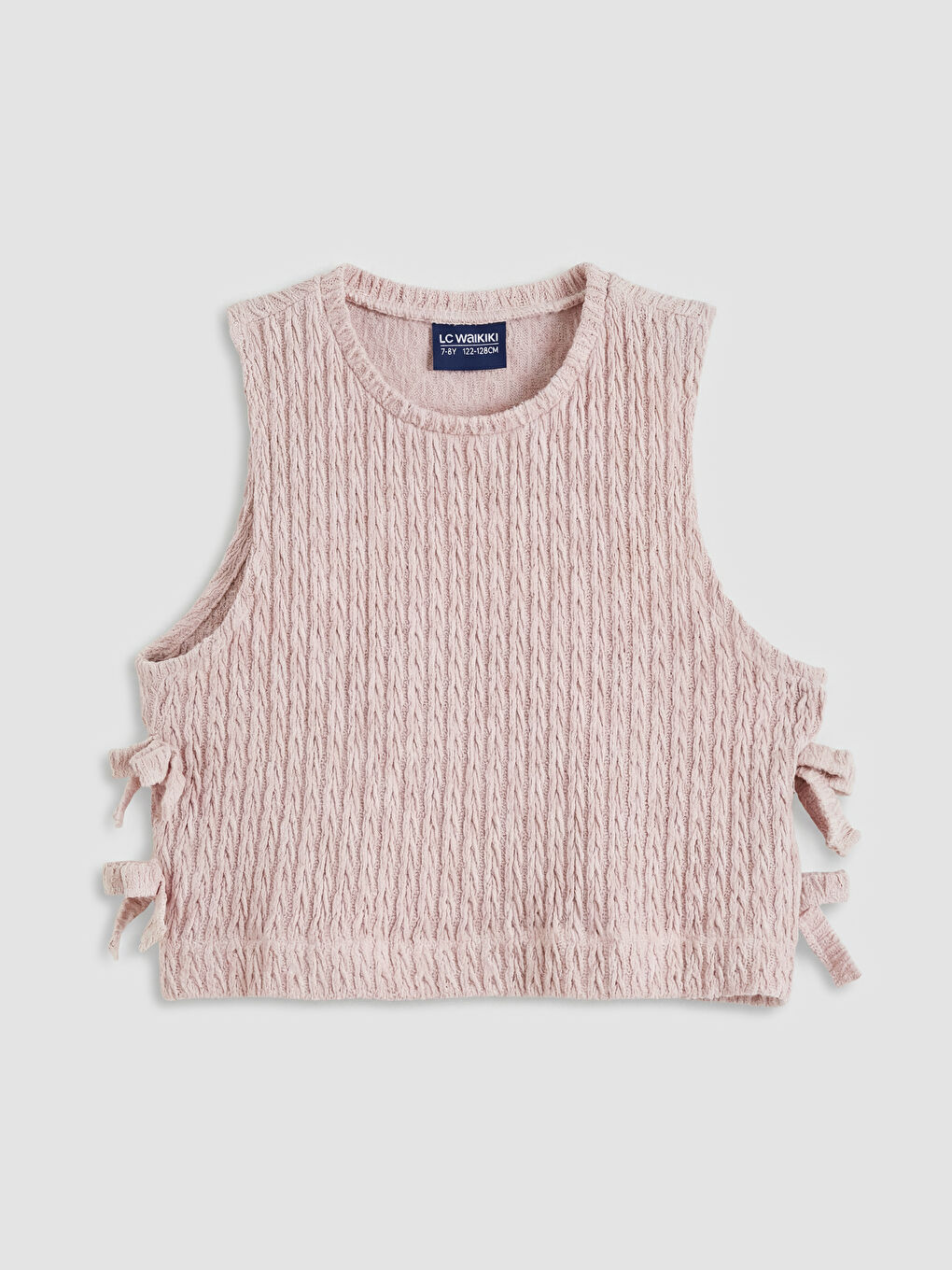 Ekru Bisiklet Yaka Kız Çocuk Triko Süveter ve Tişört-2